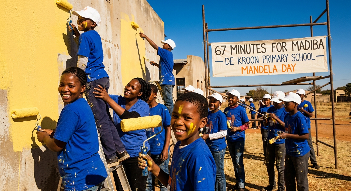 Community mandela day painting project