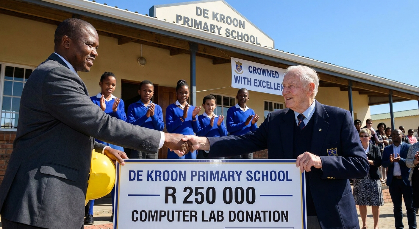 Mining partner handing over donation