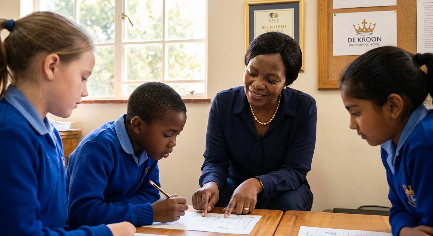 Teacher leading a small reading group