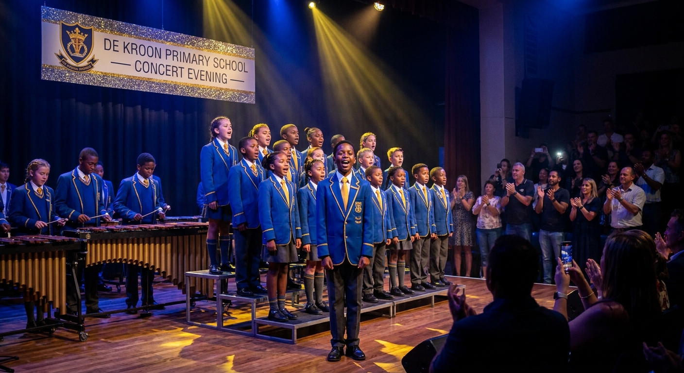 School concert evening on stage
