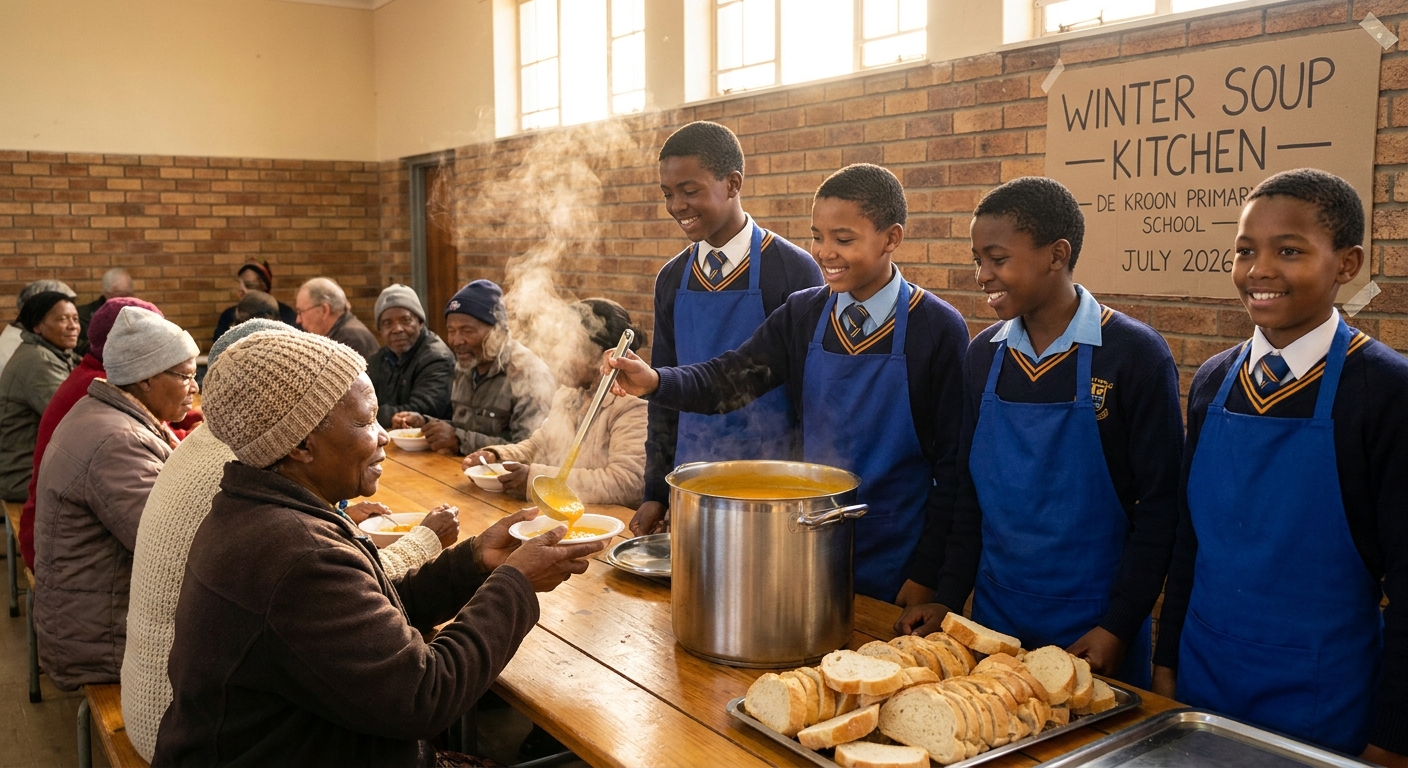 Soup kitchen outreach by learners