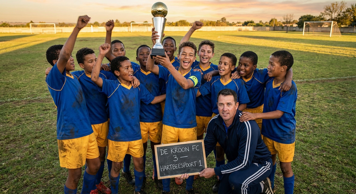 U13 soccer team district trophy